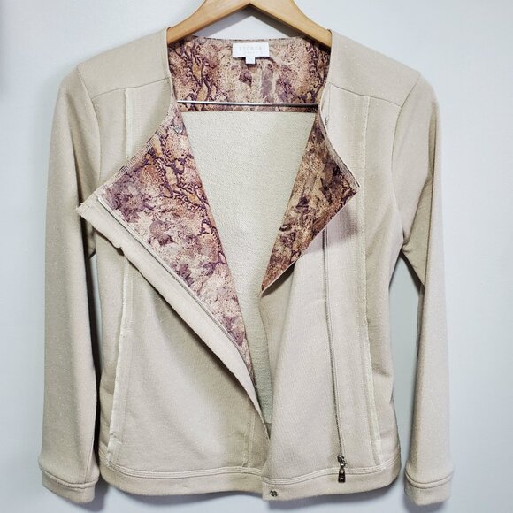 ESCADA SPORT Asymmetric Zip Jacket Blazer Cotton Metallic Women's 34 EU, XS US - Picture 3 of 16